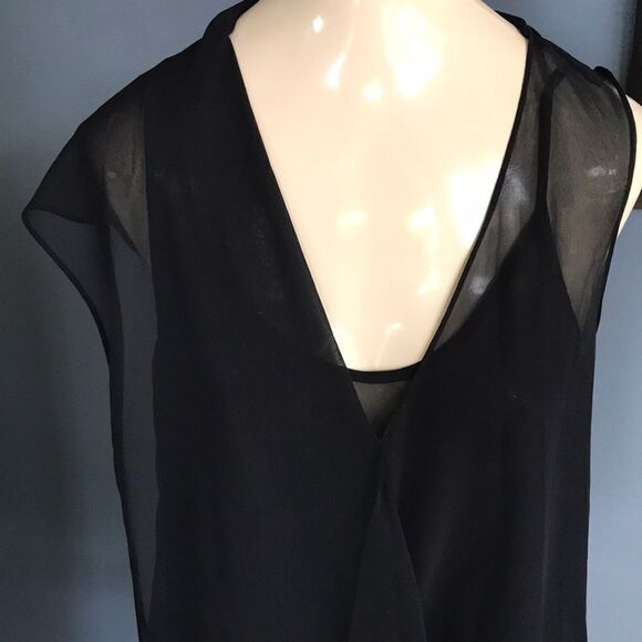 Vince Camuto sheer black sleeveless 2-pc top/tank - Picture 4 of 8